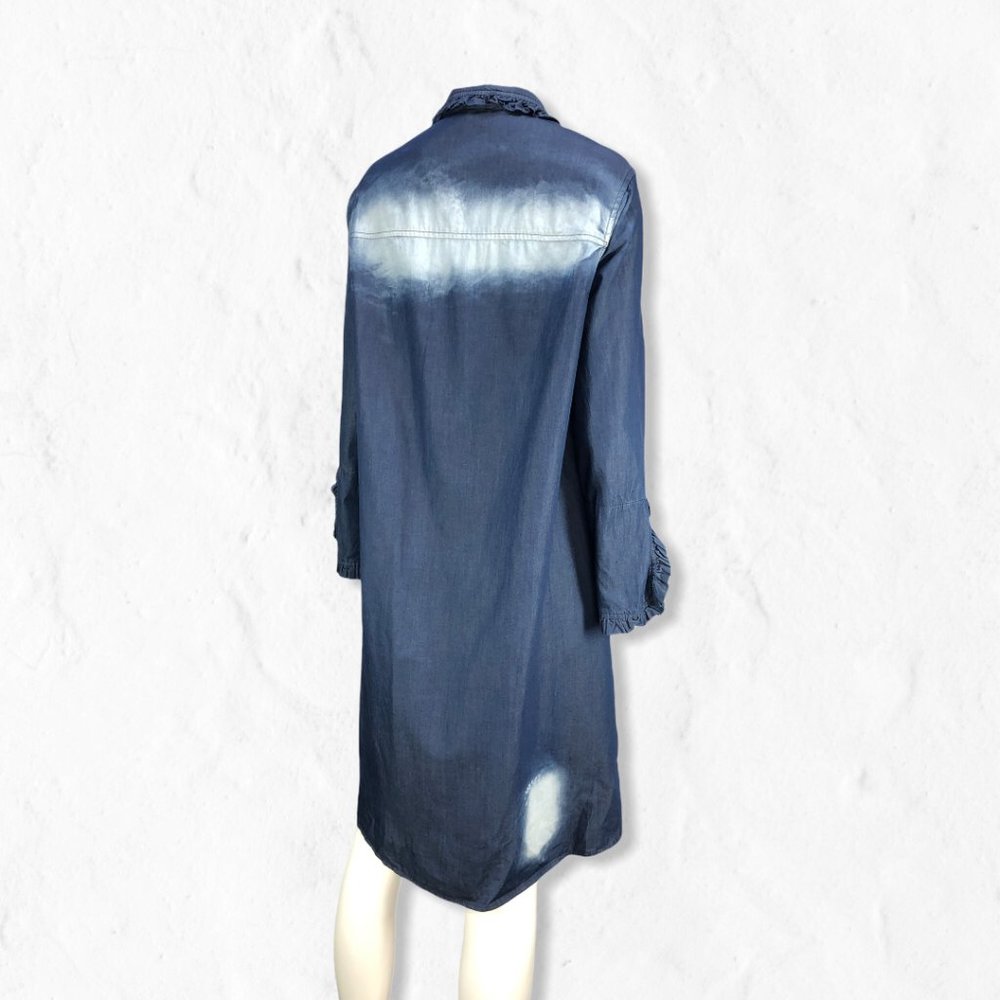 NWOT Denim Easel Distressed Button Up Shirt Dress - Picture 5 of 14